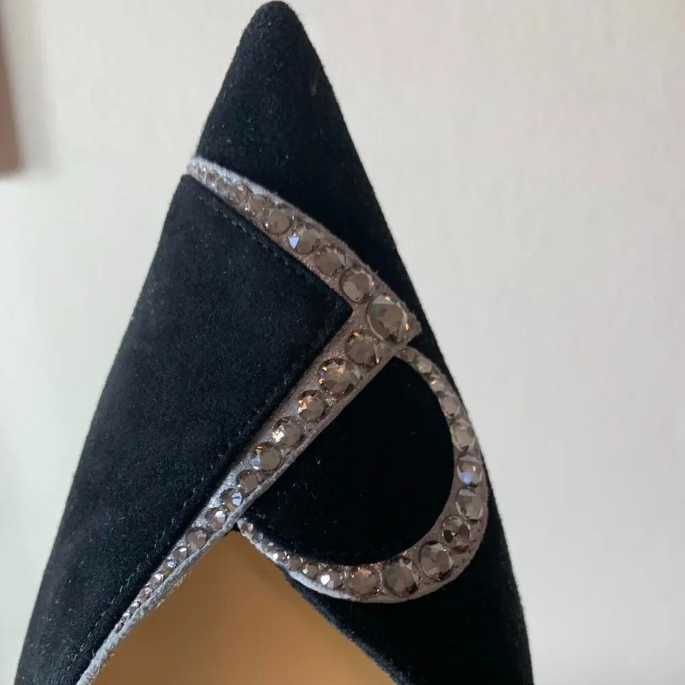 NWB CHRISTIAN LOUBOUTIN CL 80 Swarovski crystal-embellished suede pumps - Picture 7 of 8